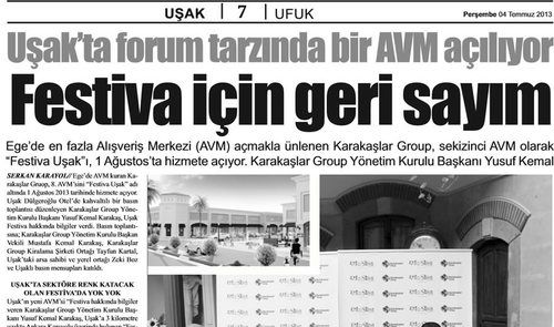 Uşak Ufuk Gazetesi / 4 Temmuz 2013